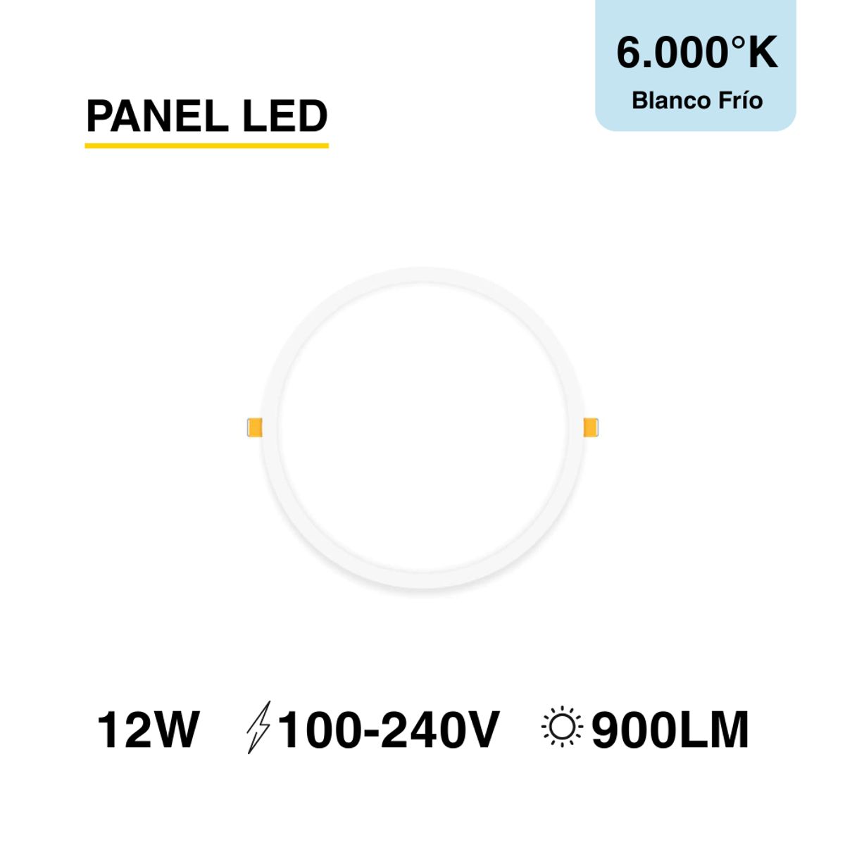 DEMASLED - Foco LED redondo blanco Embutido de 17cm 12W Blanco Frío