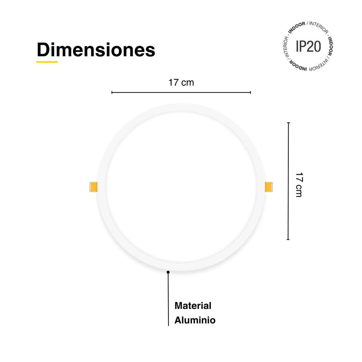DEMASLED - Foco LED redondo blanco Embutido de 17cm 12W Blanco Frío