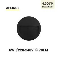 DEMASLED - Aplique Exterior Redondo 6W Blanco Neutro 12cm 220-240V