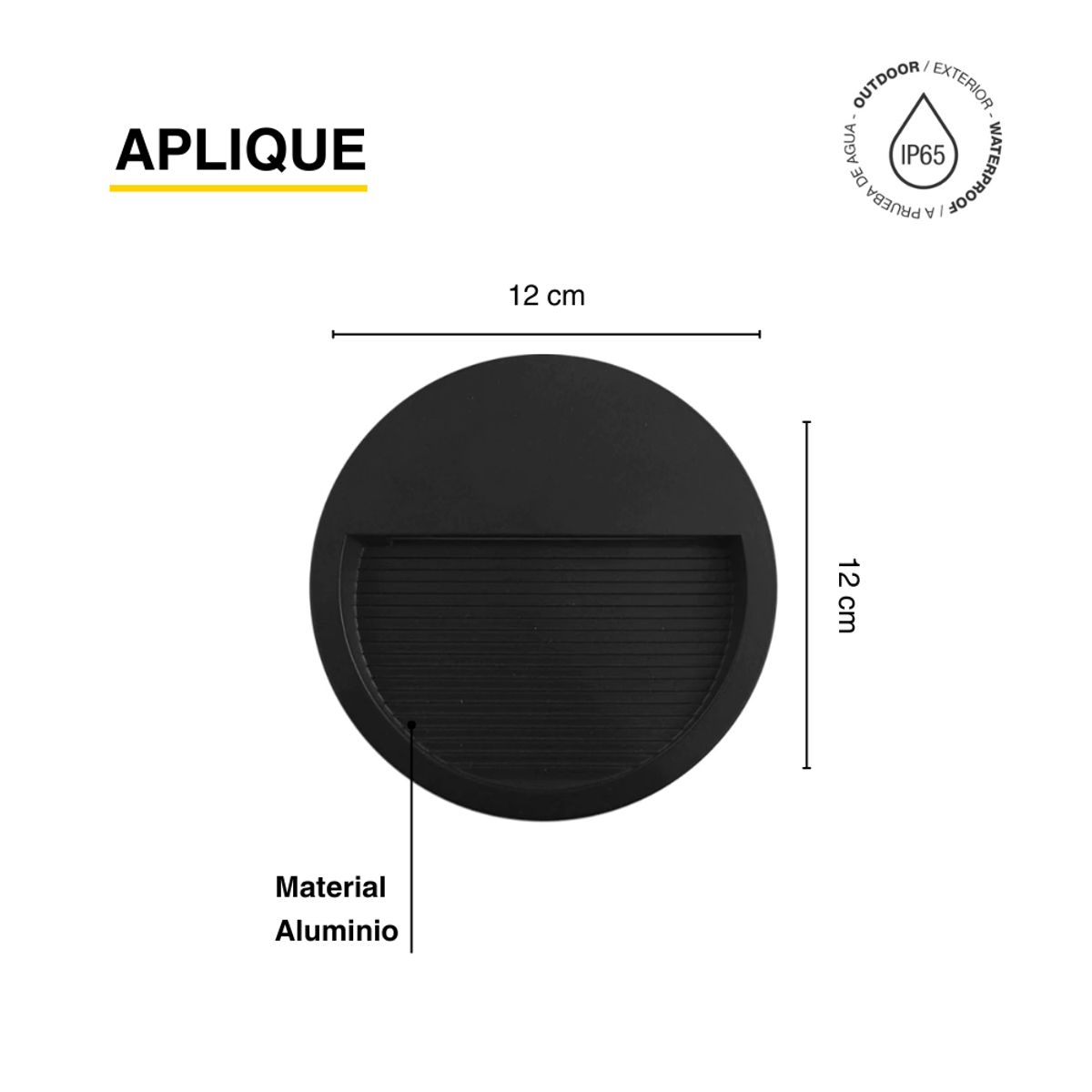 DEMASLED - Aplique Exterior Redondo 6W Blanco Neutro 12cm 220-240V