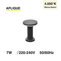 DEMASLED - Aplique Farol Foco Led 7w Poste 30cm Pilar Jardín Exterior