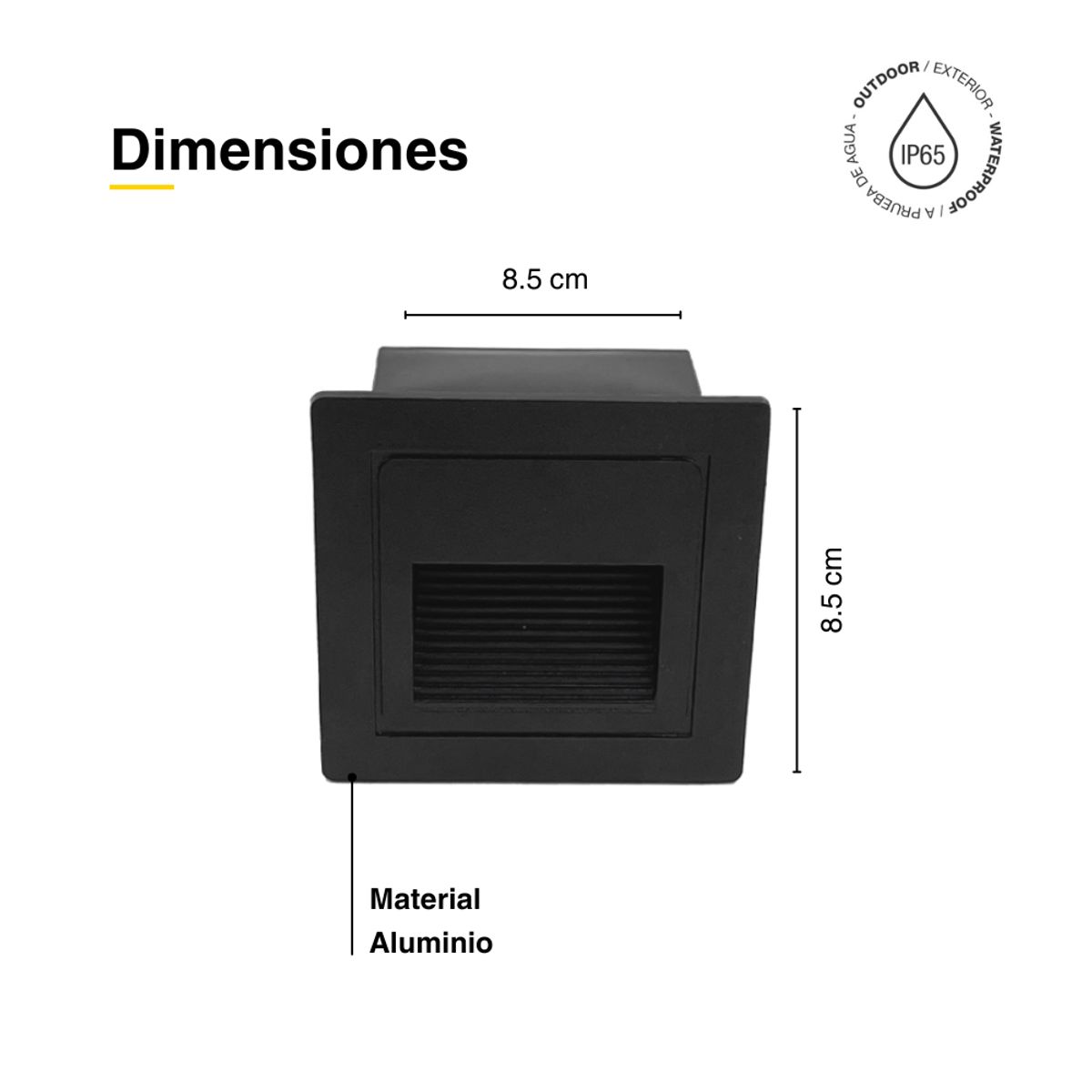 DEMASLED - Foco Aplique Embutido Muro Pared 8,5 cm Luz Neutra 3w 220v