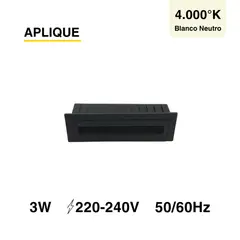 DEMASLED - Foco Aplique Rectangular Embutido Muro Pared Luz Neutra 6w