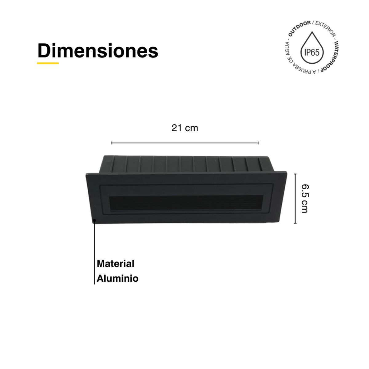 DEMASLED - Foco Aplique Rectangular Embutido Muro Pared Luz Neutra 6w