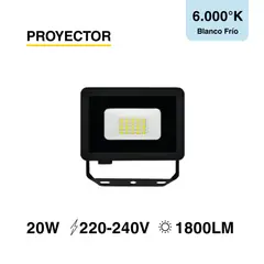 DEMASLED - Foco LED Exterior Proyector de área SEC IP65 20W Blanco Frío 220V