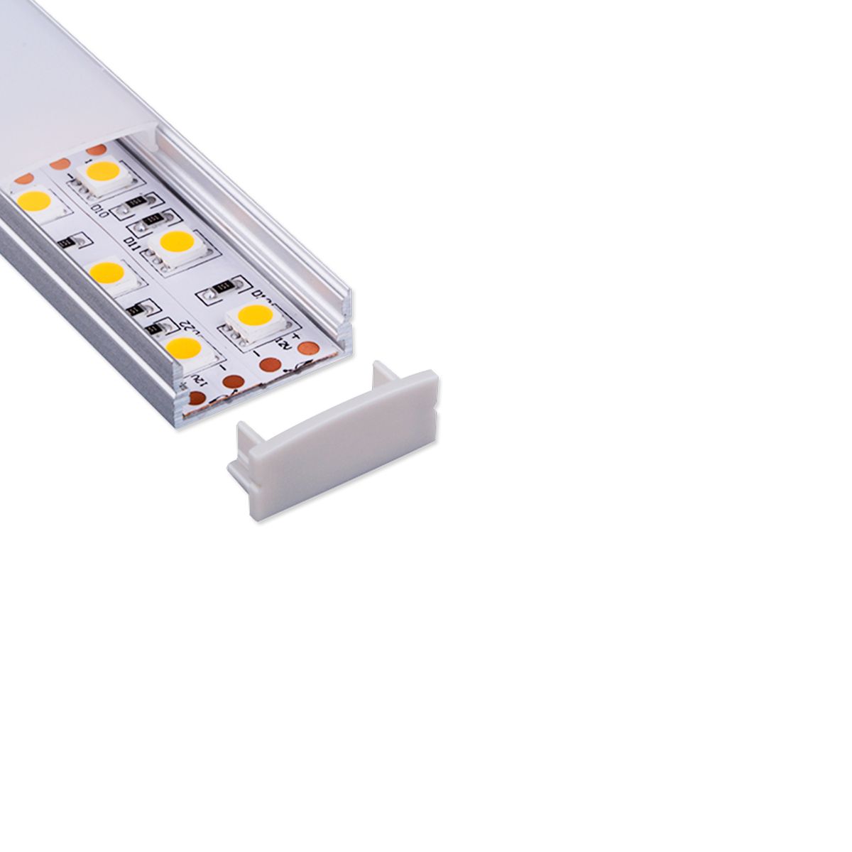 DEMASLED - Perfil Aluminio Difusor Plano Doble Cinta Led Flat 23x10mm