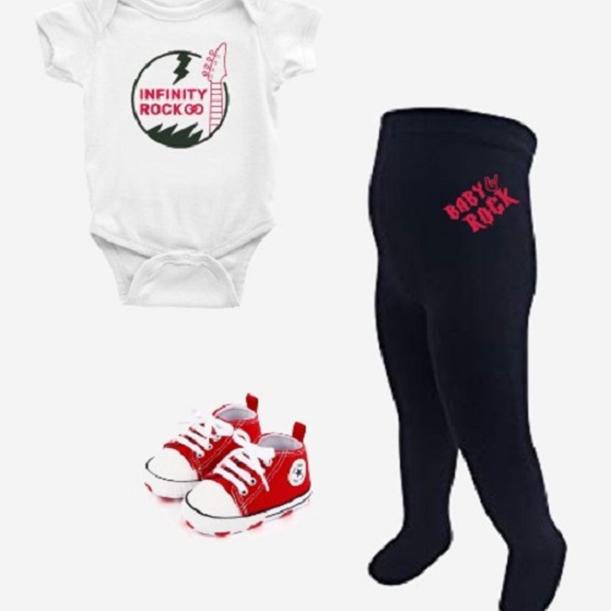 GENERICO - Conjunto Rockero Bebé Infinity Rock Body Zapatillas Calza