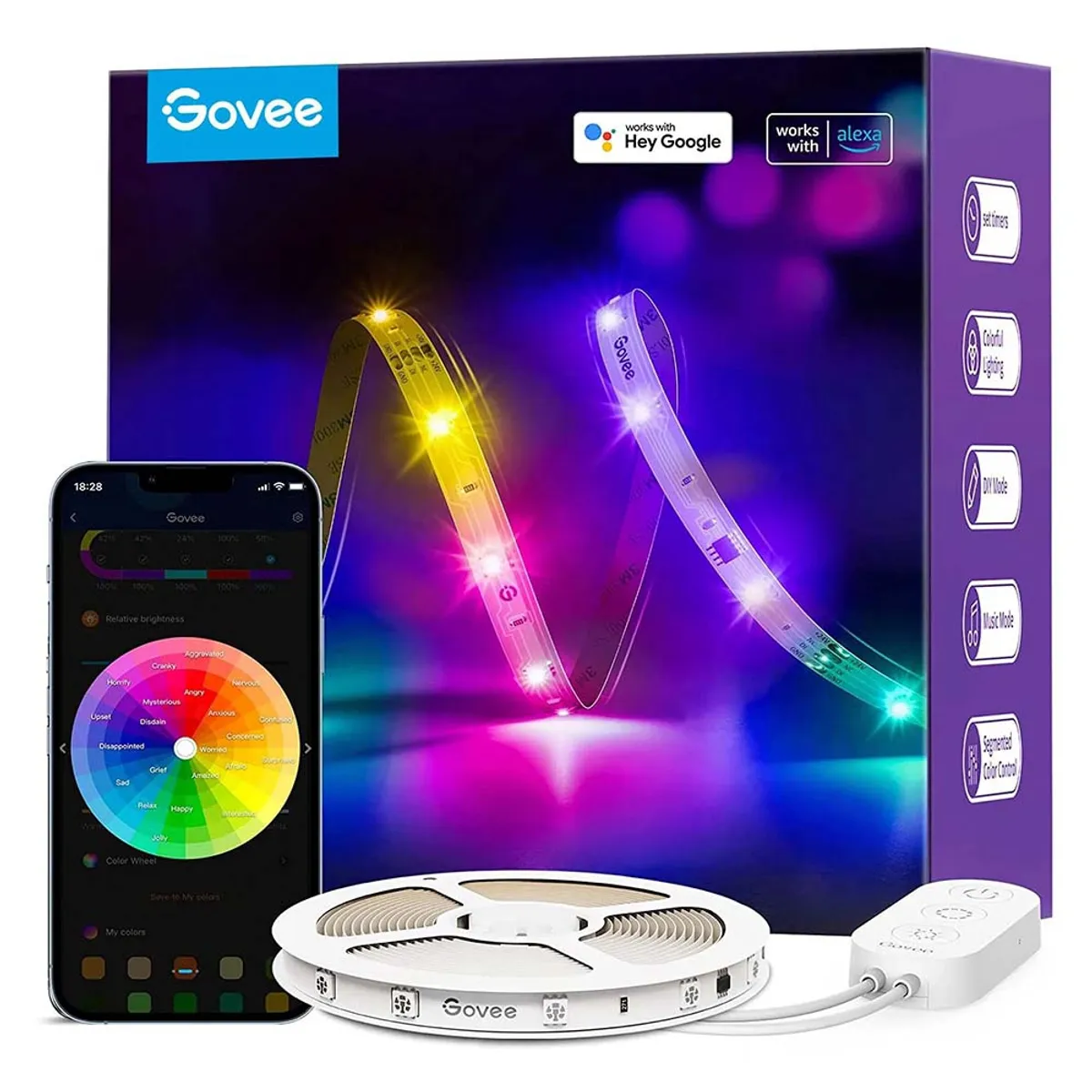 GOVEE - Tira de luces LED Govee RGBIC Basic Wi-Fi  Bluetooth