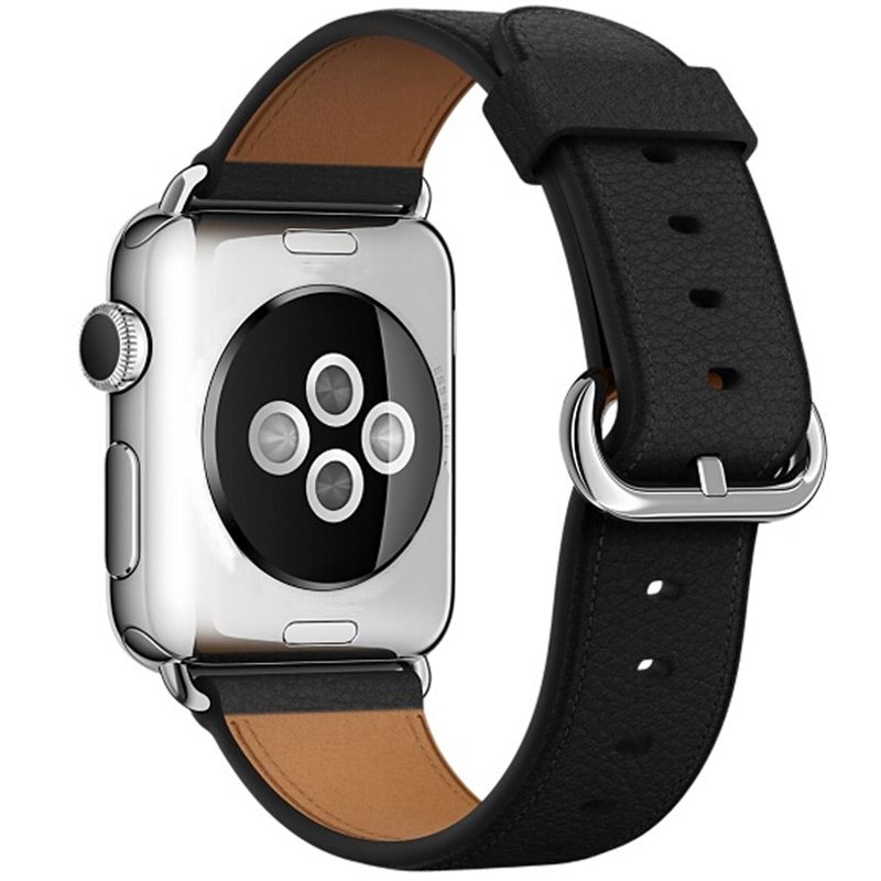 GENERICO - Correa Banda Cuero Iwatch Applewatch Negro 42-44-45MM