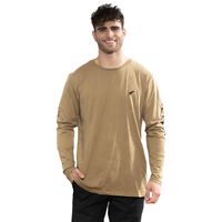 Polera Orgánica Manga Larga Vertical Logo Verde Hombre