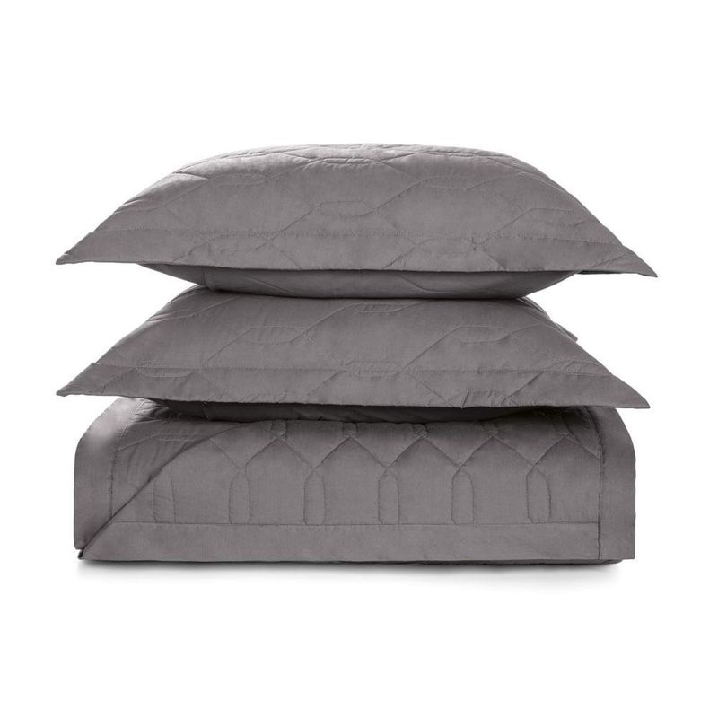 KARSTEN - Cubrecama Karsten Liss 2 plazas 180 hilos Gris