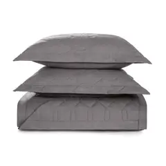KARSTEN - Cubrecama Liss 2 plazas 180 hilos Gris