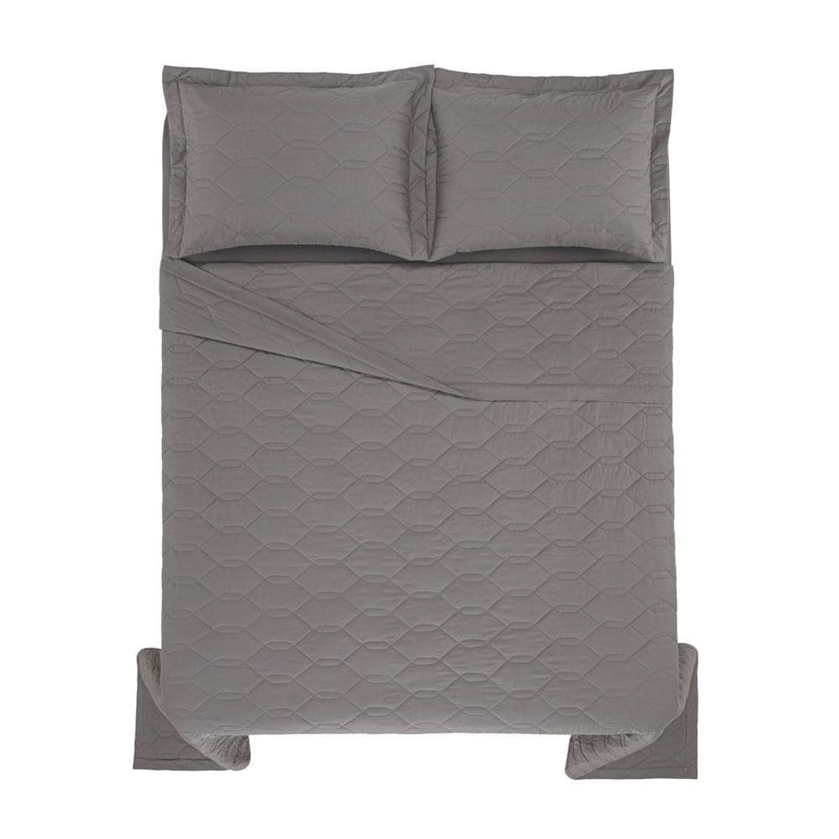 KARSTEN - Cubrecama Karsten Liss 2 plazas 180 hilos Gris