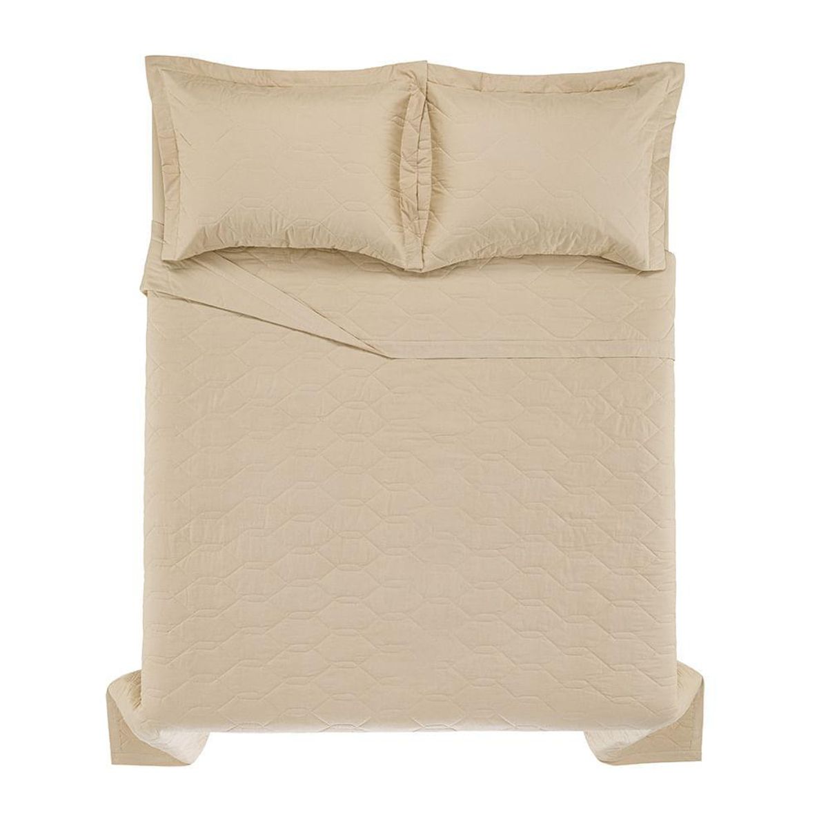 KARSTEN - Cubrecama Karsten Liss Super King 180 hilos Beige