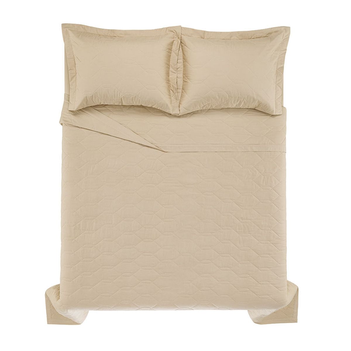 KARSTEN - Cubrecama Karsten Liss 1.5 plazas 180 hilos Beige