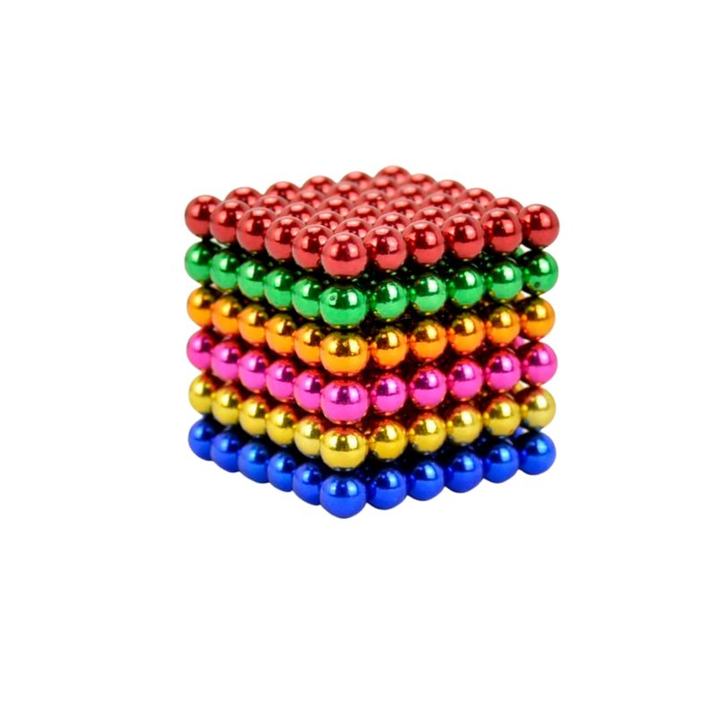 GENERICO - Cubo magico magnetico de 216 esferas multicolores imanes