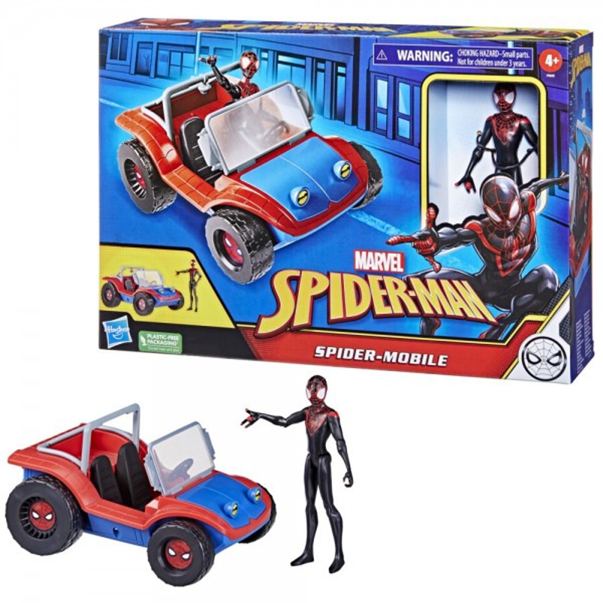 HASBRO - Figura Spiderman Miles Morales Y Auto Spider Mobile