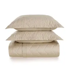 KARSTEN - Cubrecama Domos Super King 270 hilos Beige
