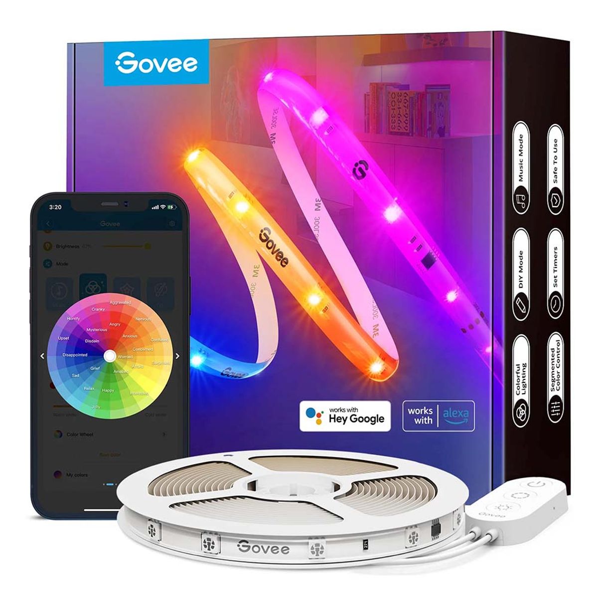 GOVEE - Tira de luces LED Govee RGBIC con revestimiento protector