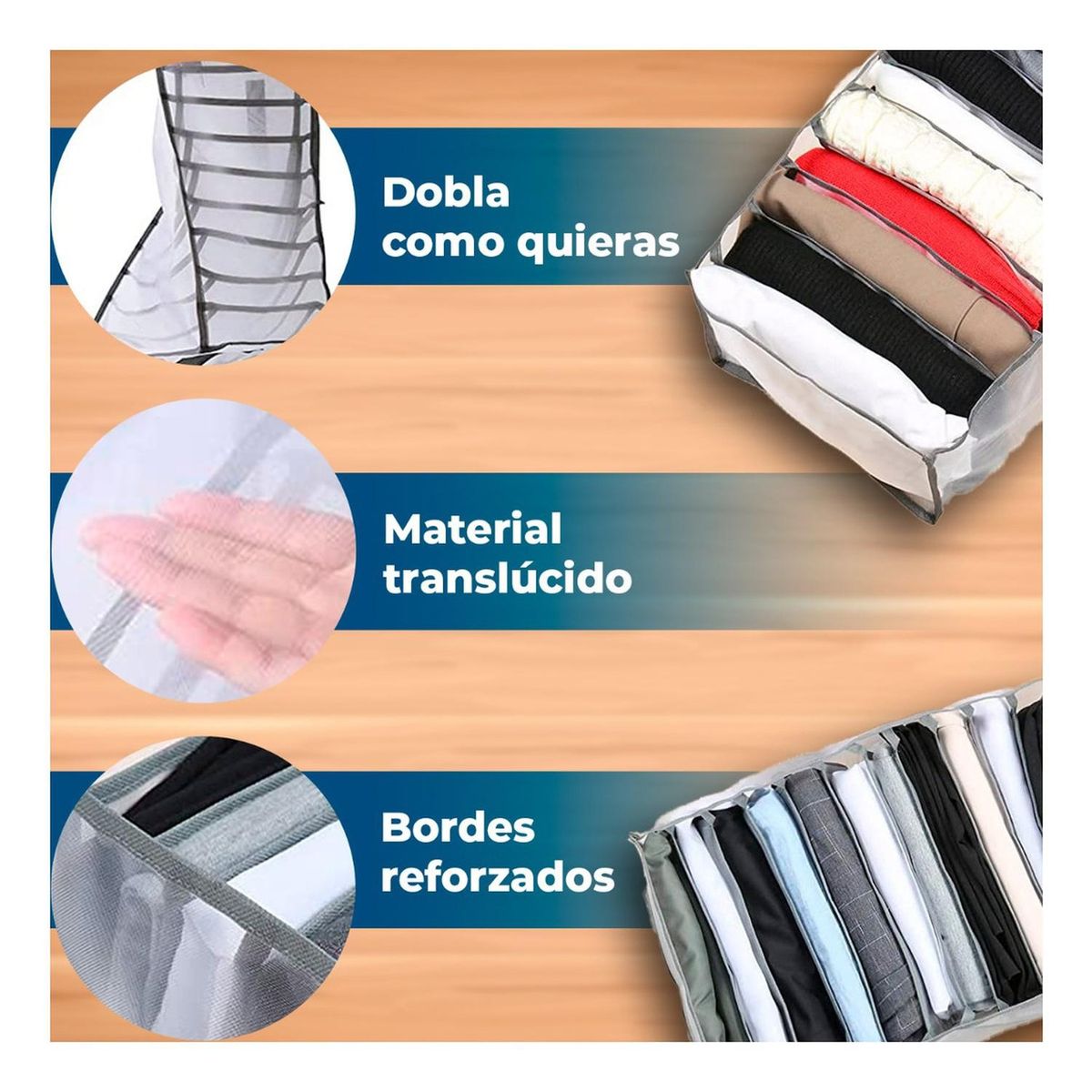 GLOBAL LATIN GROUP - Pack De 4 Organizadores De Ropa Para Armario Y Cajones