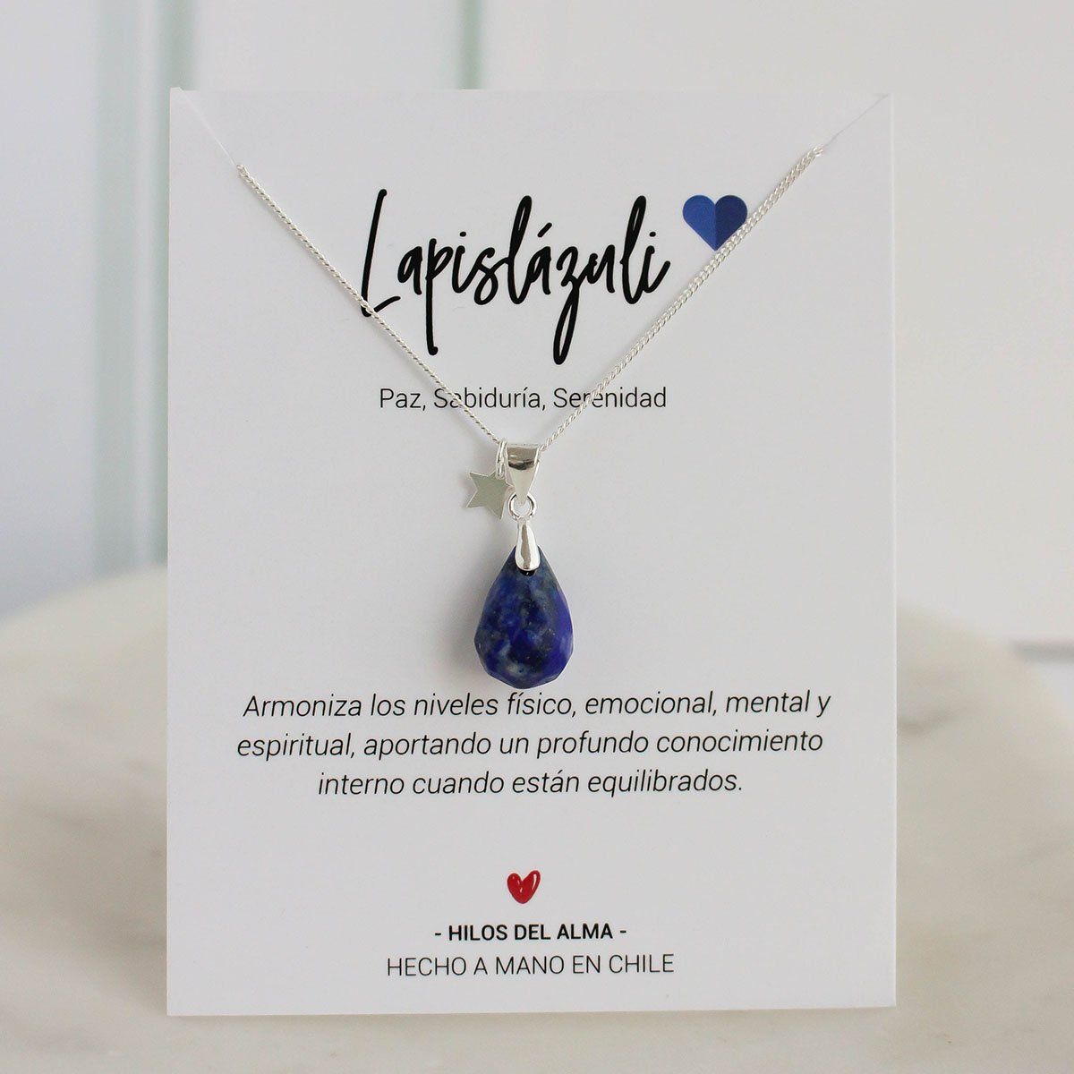GENERICO - Collar de Plata 925 con piedra natural Lapislázuli