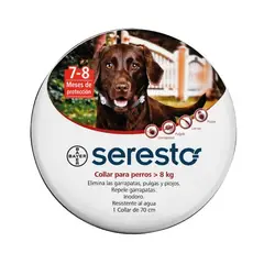 BAYER - Seresto Collar Antipulgas Perro Sobre 8Kg 70Cms