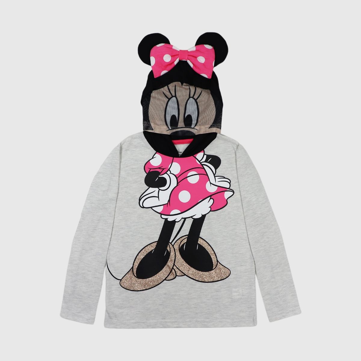 DISNEY - Polera Manga Larga Niña Minnie Costume Gris Disney