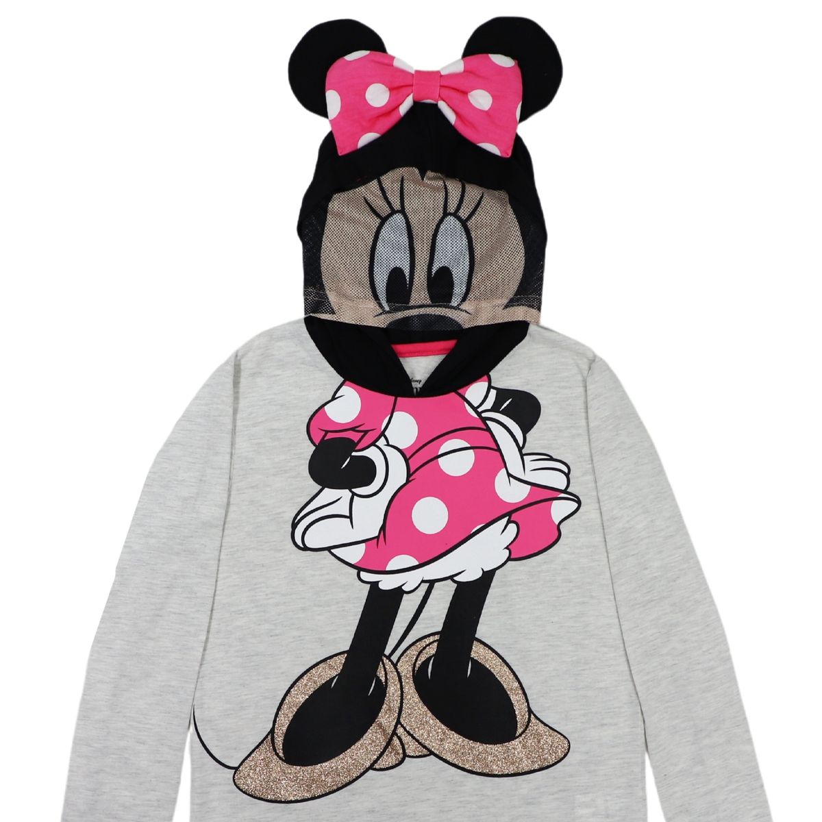 DISNEY - Polera Manga Larga Niña Minnie Costume Gris Disney