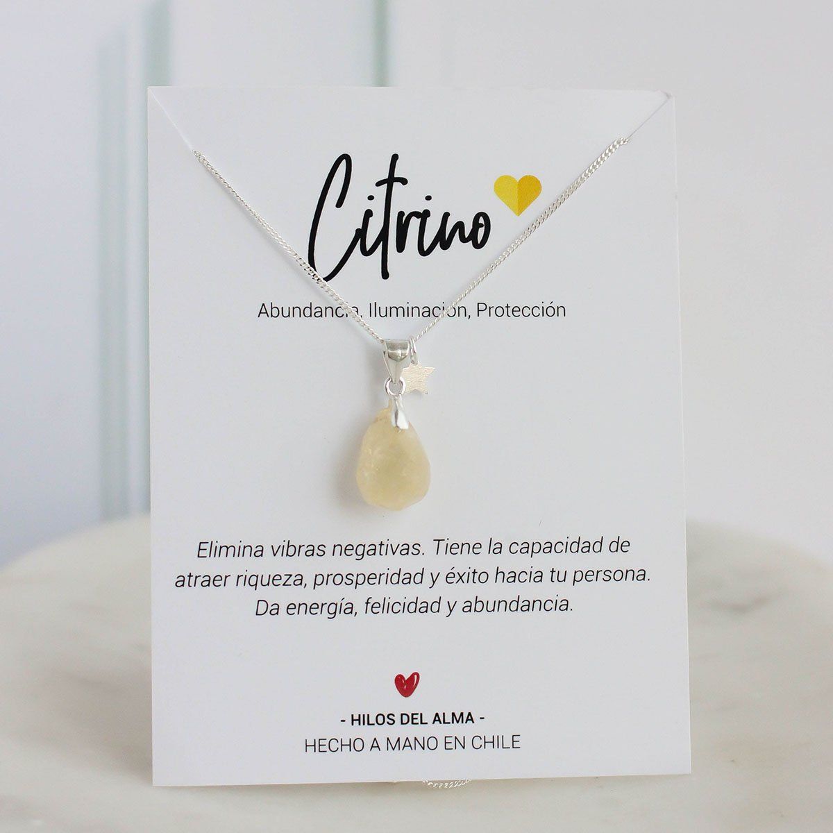 GENERICO - Collar de Plata 925  con piedra natural Citrino