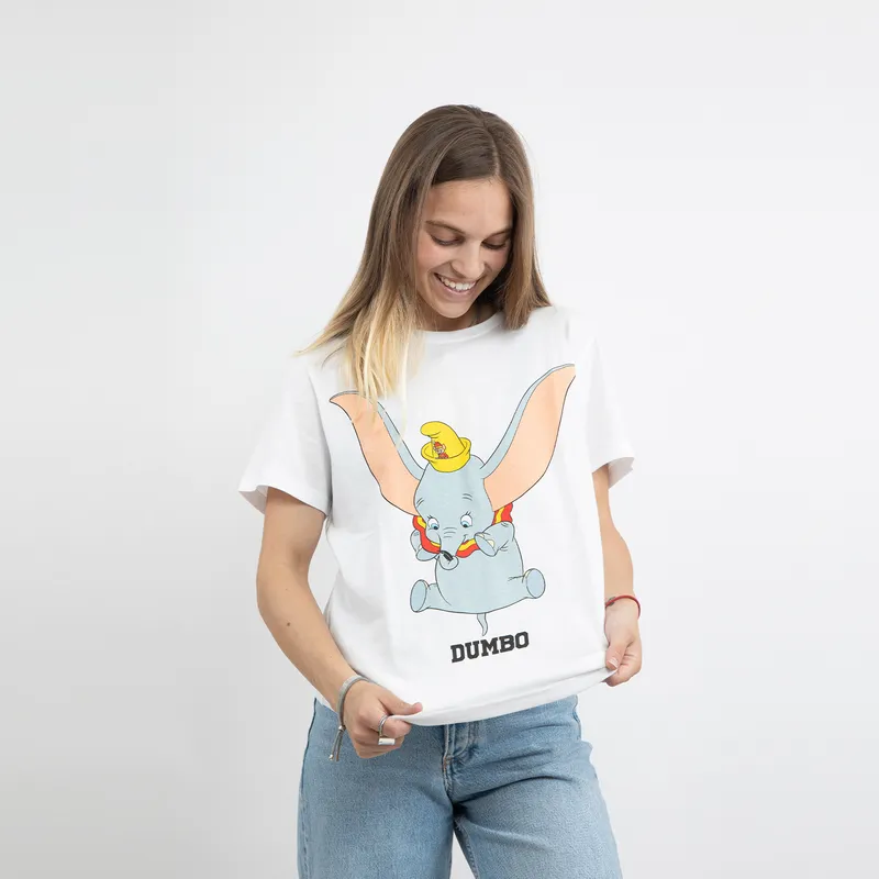 DISNEY - Polera Mujer Dumbo Fly Blanco Disney