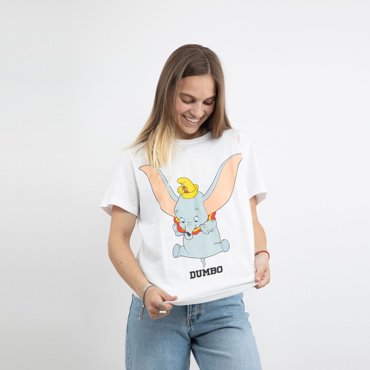 DISNEY - Polera Mujer Dumbo Fly Blanco Disney