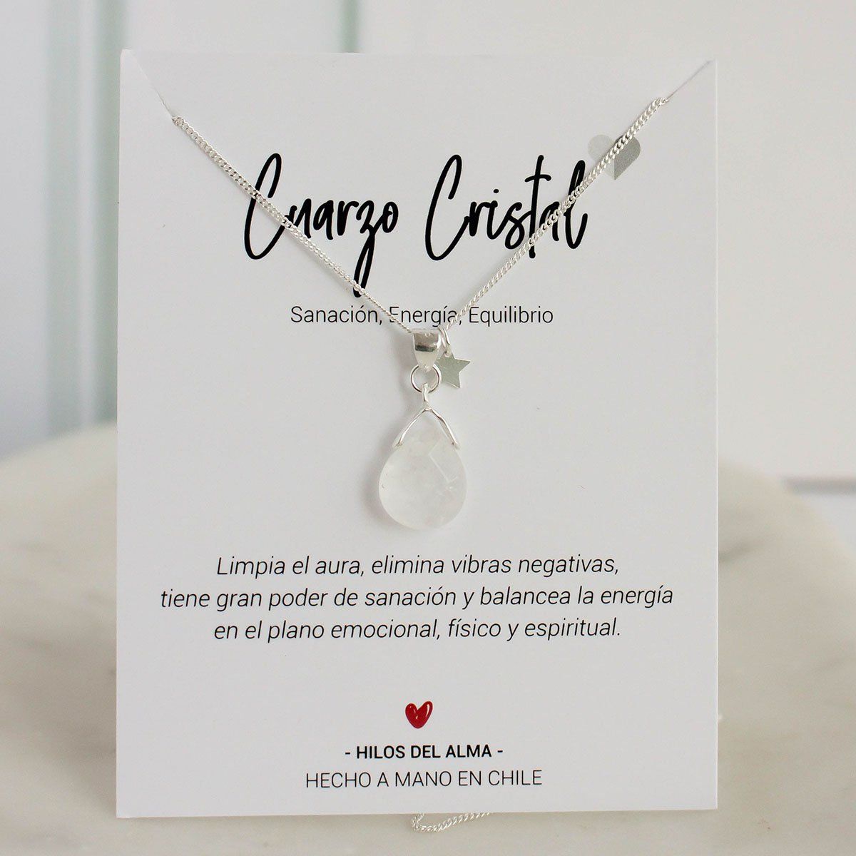 GENERICO - Collar de Plata 925  con piedra natural Cuarzo Cristal