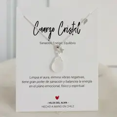 GENERICO - Collar de Plata 925 con piedra natural Cuarzo Cristal