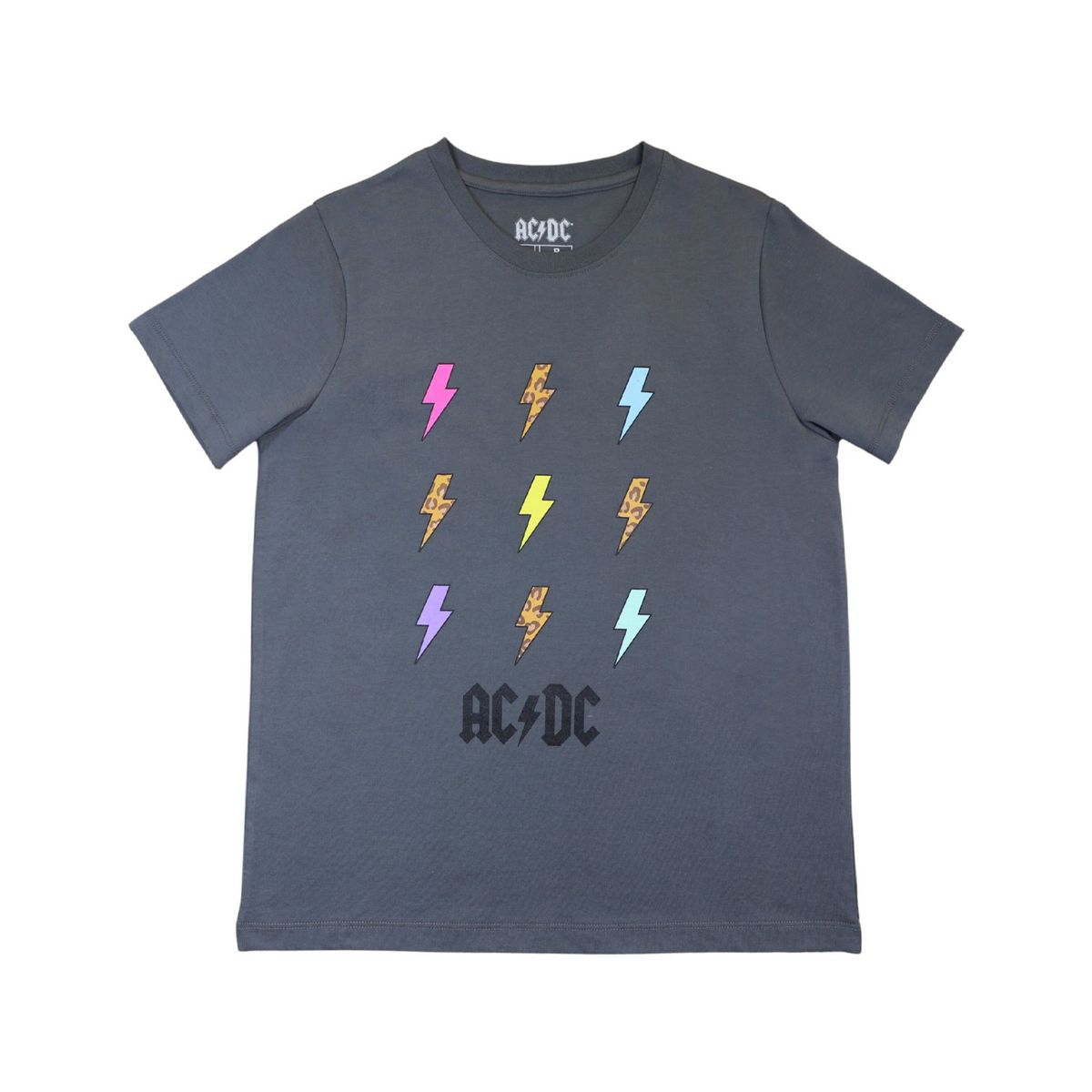AC DC - Polera Mujer YOU Acdc Relampagos Gris