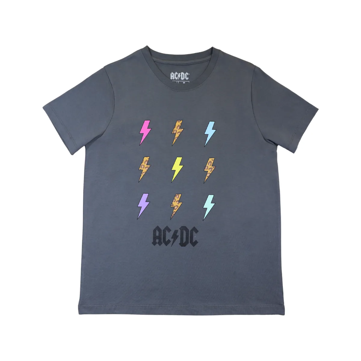 AC DC - Polera Mujer YOU Acdc Relampagos Gris
