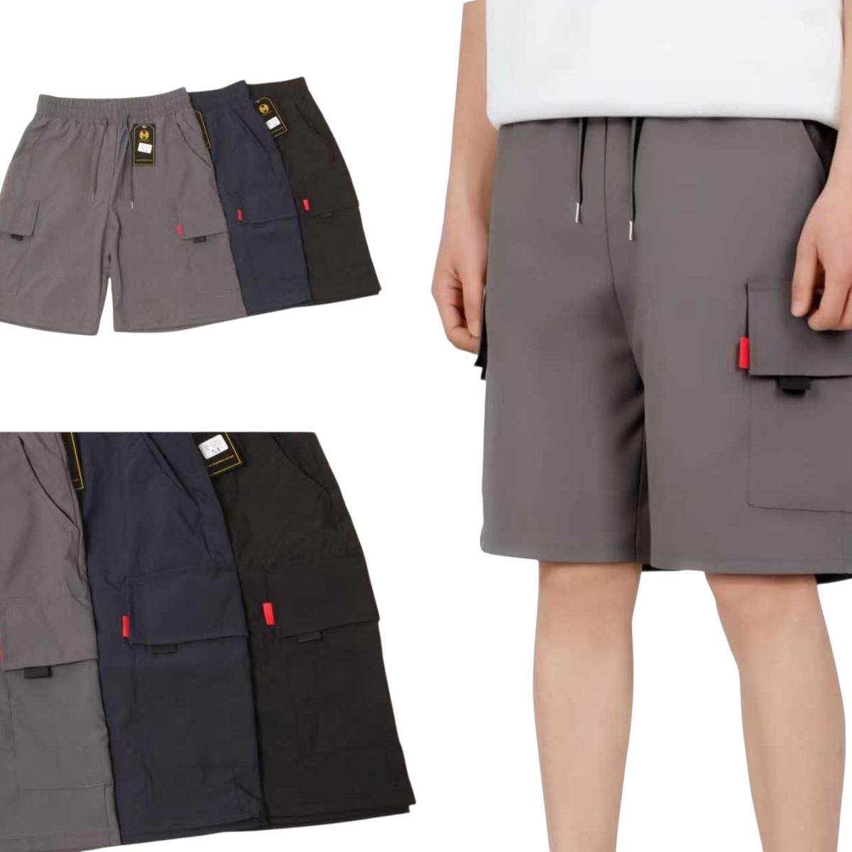 AGW - Pack 3 Short Hombre Secado Rápido Con Bolsillos.