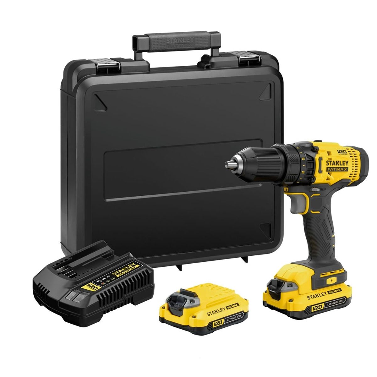 STANLEY JR - Taladro Atorn. Inal. STANLEY SCD700C2K-B2 20v+2b+Carg+Maleta.