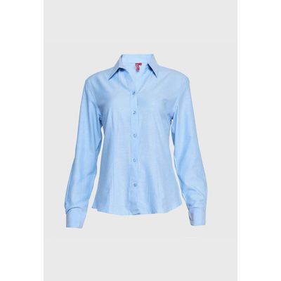 Imagen 2 del producto Blusa Oxford Cuello V M/L