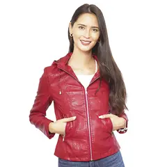 TODOPIEL - Chaqueta de Ecocuero Mujer Rojo