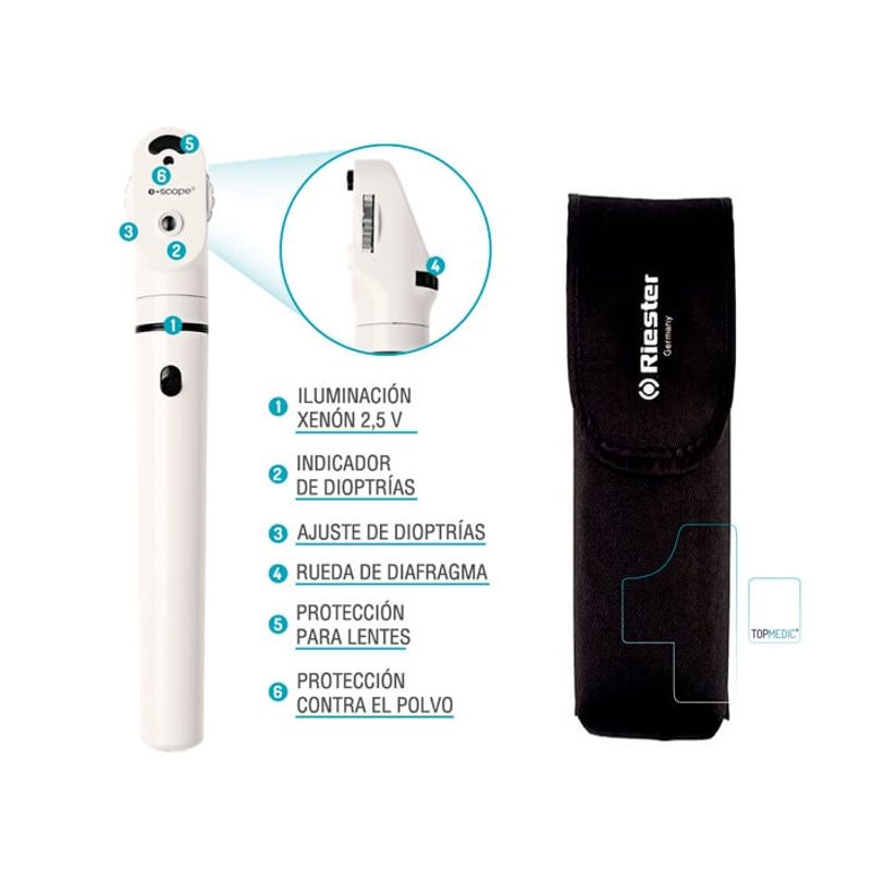 RIESTER - Oftalmoscopio Riester E-Scope Blanco
