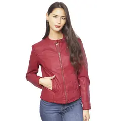 TODOPIEL - Chaqueta de Ecocuero Mujer Rojo