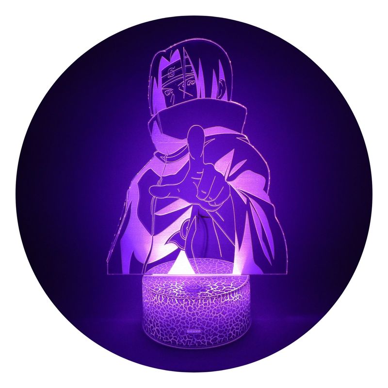 3DILUTION - Lámpara Ilusión 3d Itachi Uchiha Base Agrietada