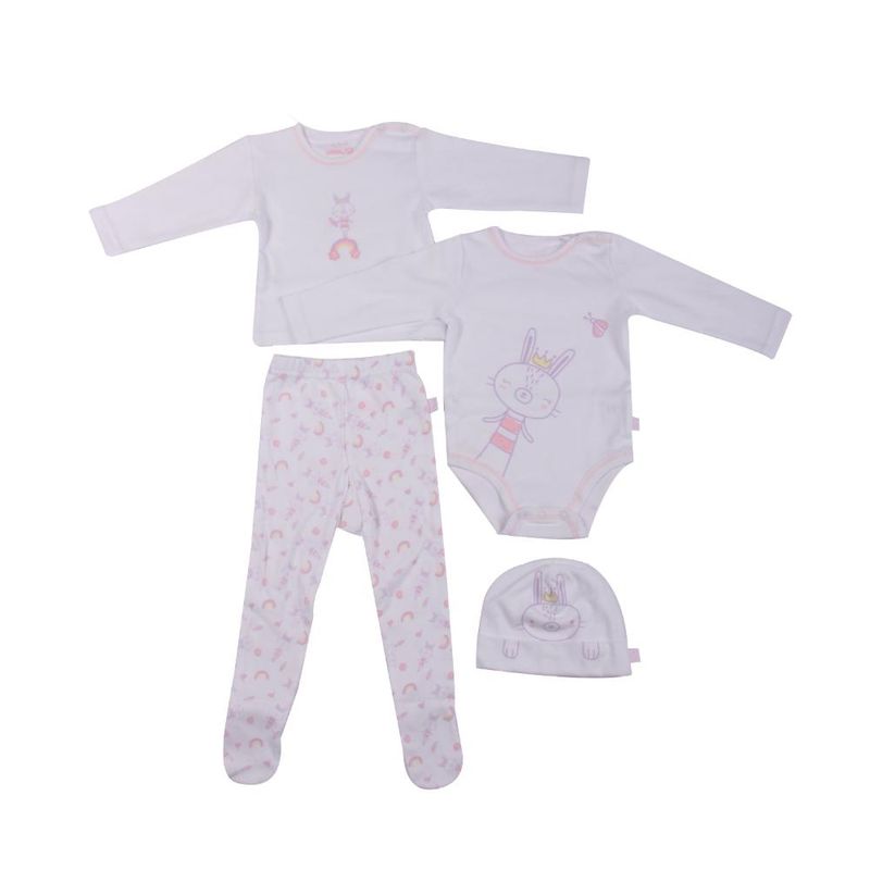PILLIN - Set 4 Pzas Bebe Niña Multicolor Pillin - Blanco
