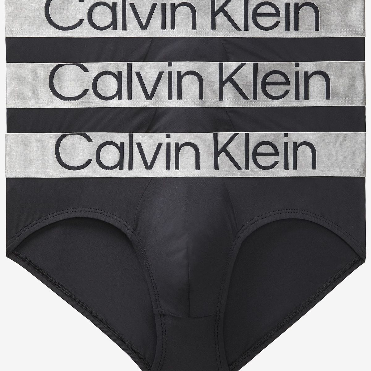 CALVIN KLEIN - Pack 3 Slips - Steel Micro Negro Calvin Klein