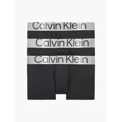 CALVIN KLEIN - Pack 3 Boxers Cortos - Steel Micro Negro