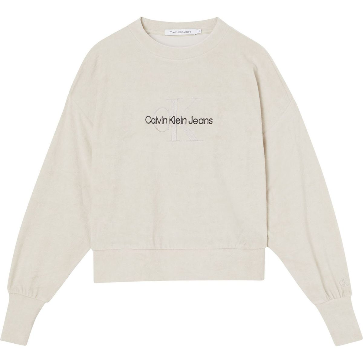 CALVIN KLEIN - Polerón Monogram Towelling Beige Calvin Klein