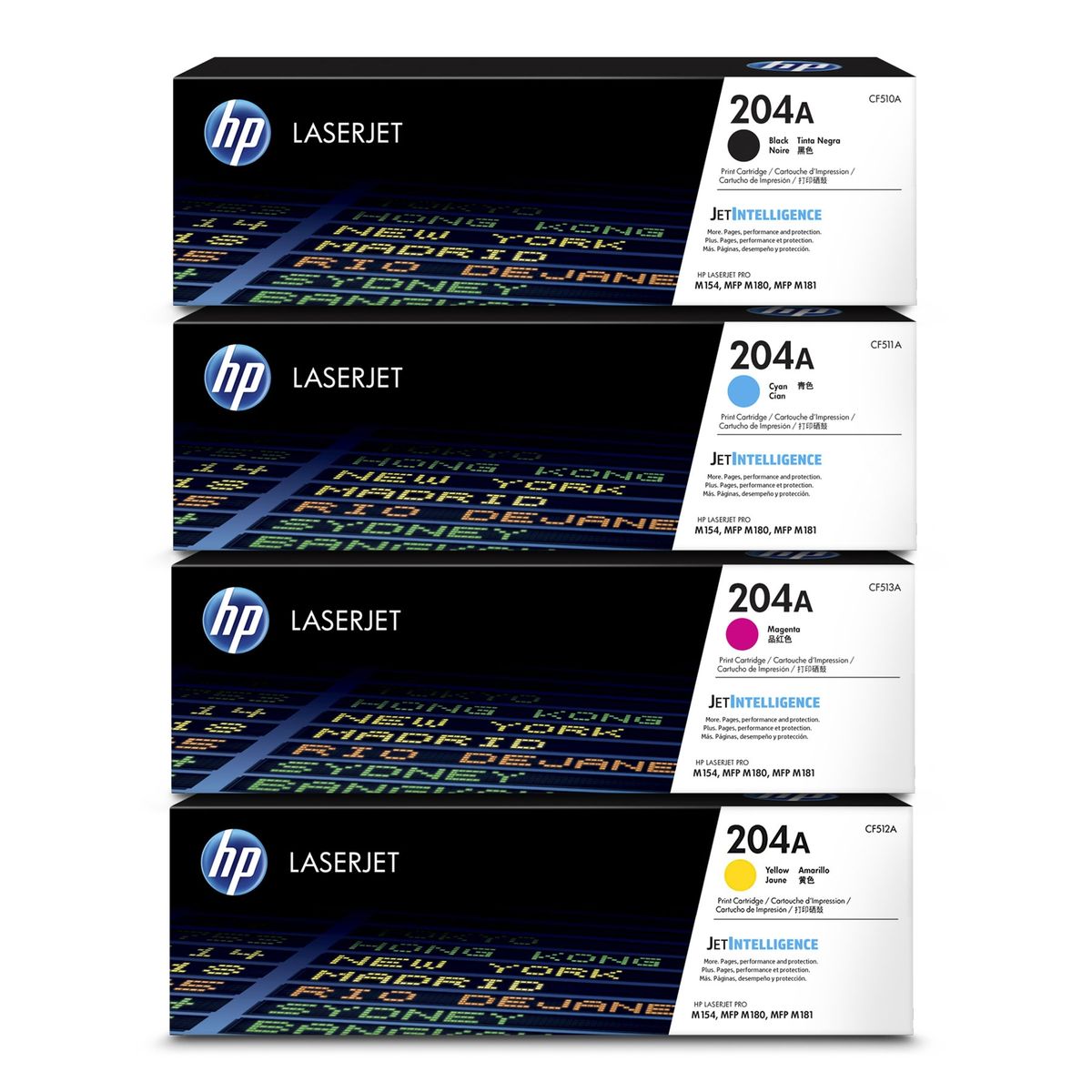 HP - 4 TONER GENUINOS HP 204A  B/c/m/y M154 M180 M181 C/iva