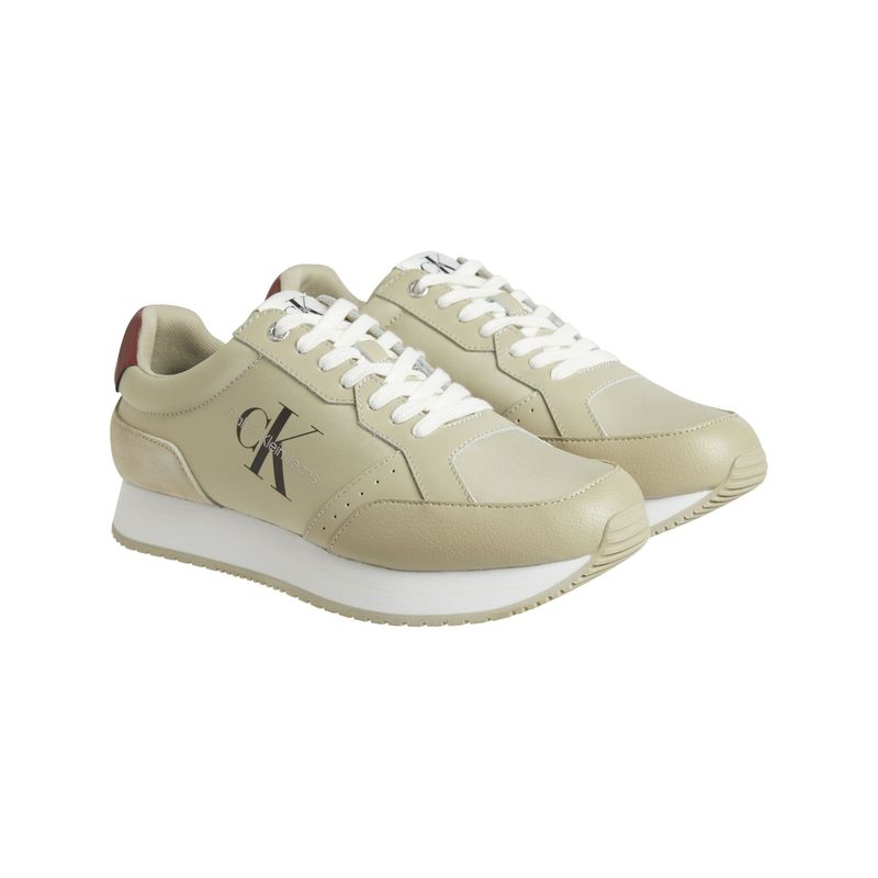 CALVIN KLEIN - Zapatilla Retro Runner Beige Calvin Klein
