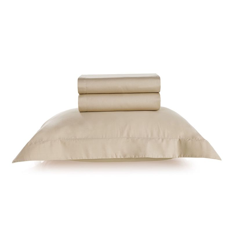 KARSTEN - Juego de sábanas Karsten Domos 1.5 plazas 270 hilos Beige