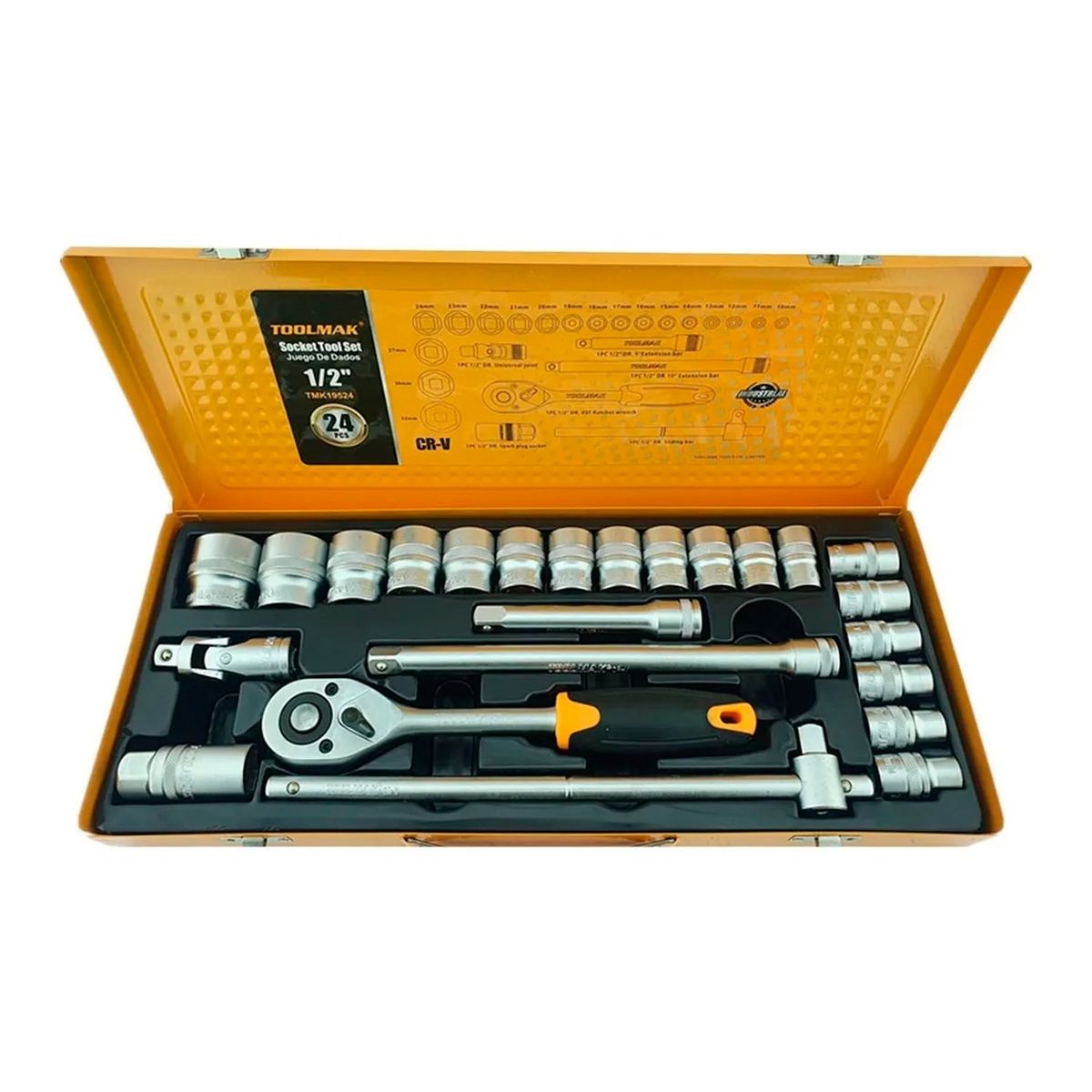 GENERICO - Set Juego Dados Hexagonales 1/2 24 Piezas Toolmak Tmk19524